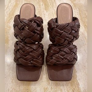 Azalea Wang Braided Leather Heels - Size 10 - Bottega Veneta Look Alike